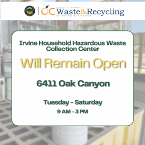 Irvine Household Hazardous Waste Collection Center Update